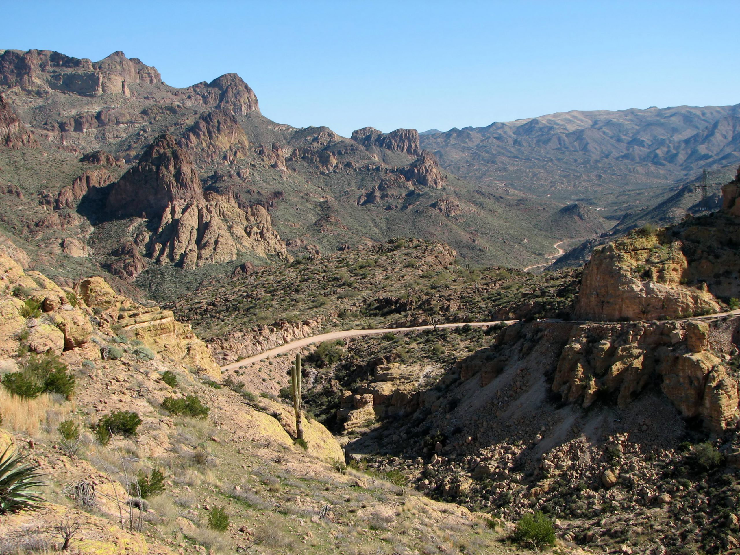 The Apache Trail is a popular route for reaching Roosevelt Lake