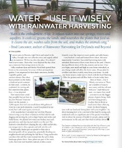 rainwater harvesting green living magazine october water use it wisely